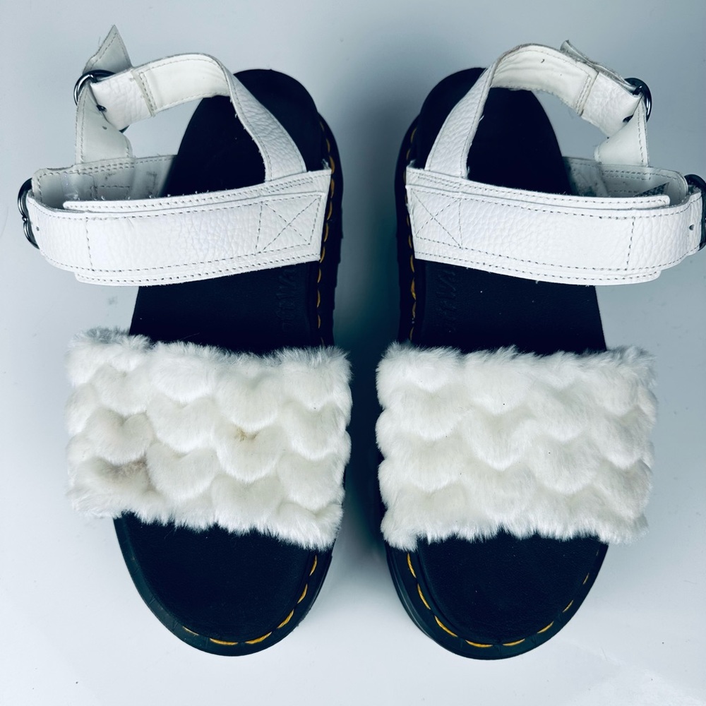 Dr. Martens Voss Quad Fluffy Faux Fur Platform Sandals